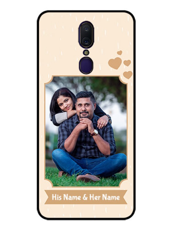 Custom Oppo F11 Custom Glass Phone Case  - with confetti love design 