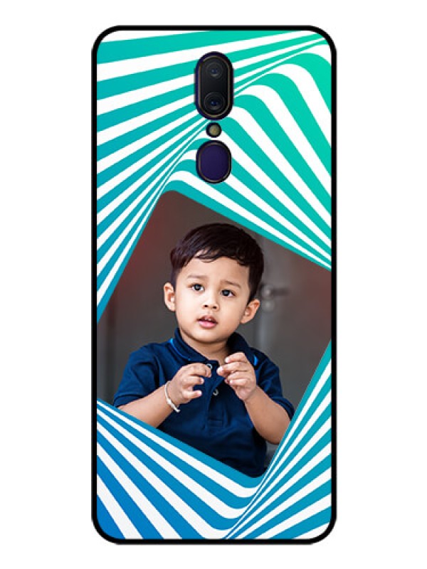 Custom Oppo F11 Personalized Glass Phone Case  - Abstract Spiral Design