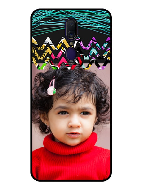 Custom Oppo F11 Personalized Glass Phone Case  - Neon Abstract Design