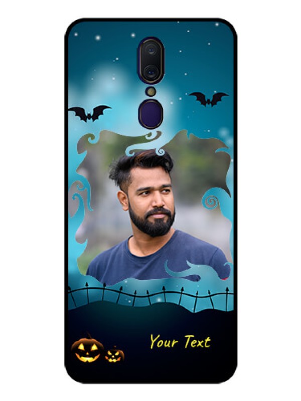 Custom Oppo F11 Custom Glass Phone Case  - Halloween frame design
