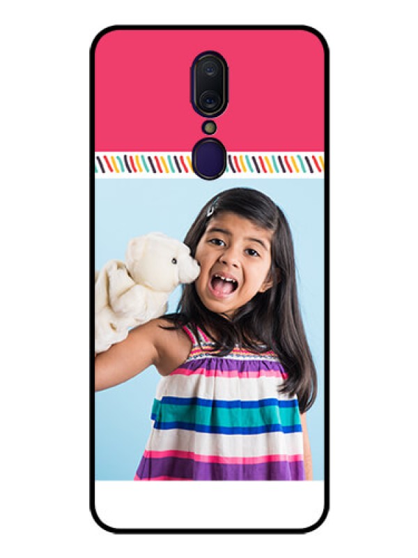 Custom Oppo F11 Personalized Glass Phone Case  - Line art design