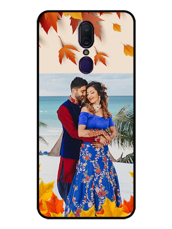 Custom Oppo F11 Photo Printing on Glass Case  - Autumn Maple Leaves Design