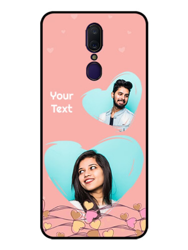 Custom Oppo F11 Custom Glass Mobile Case  - Love Doodle Design