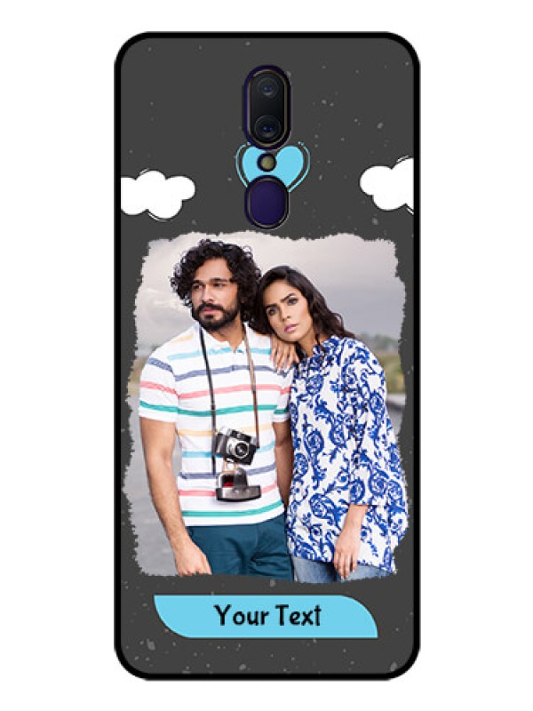 Custom Oppo F11 Custom Glass Phone Case  - Splashes with love doodles Design