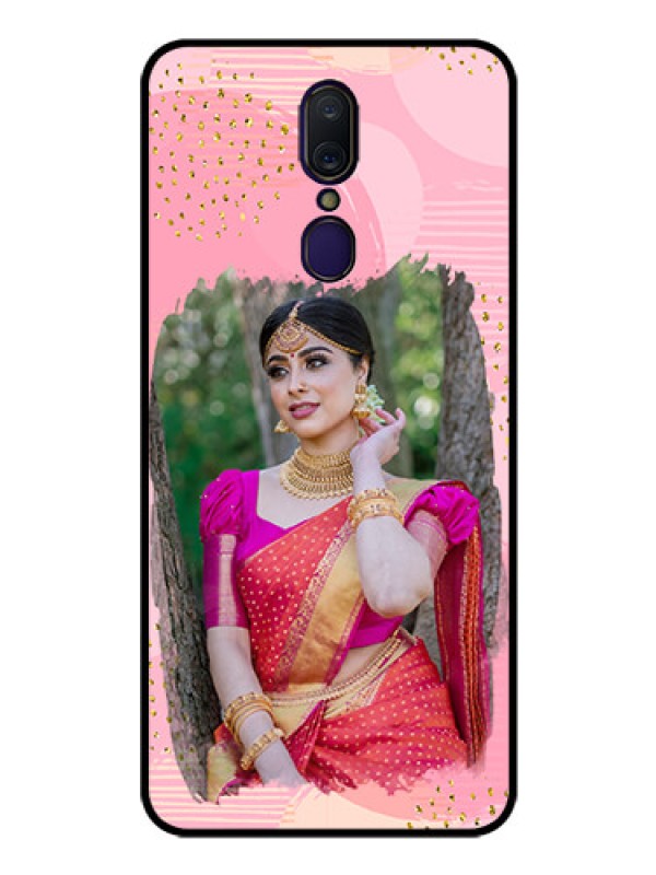 Custom Oppo F11 Personalized Glass Phone Case  - Gold Glitter Splash Design