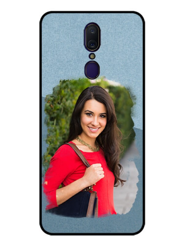 Custom Oppo F11 Custom Glass Mobile Case  - Grunge Line Art Design