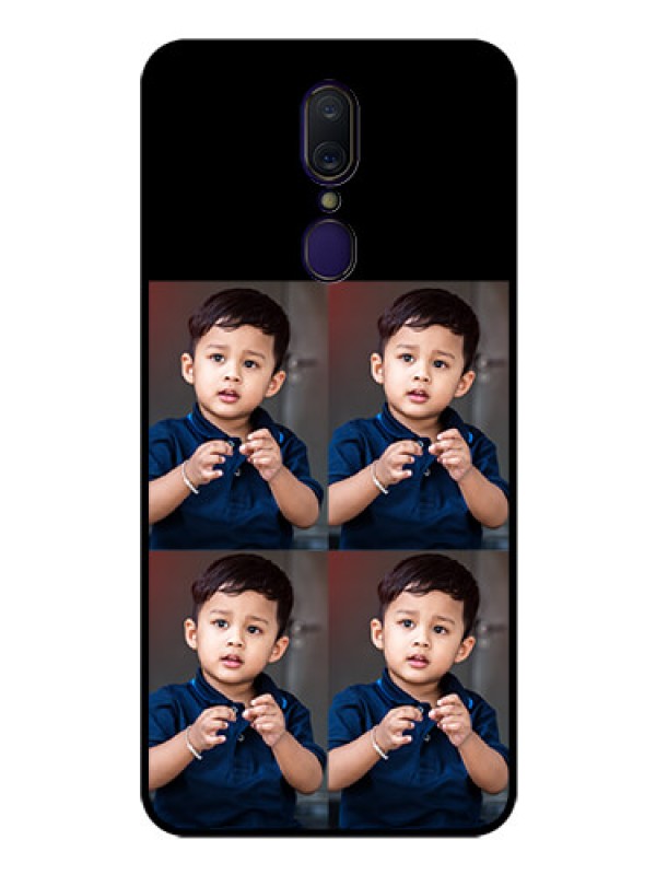 Custom Oppo F11 4 Image Holder on Glass Mobile Cover