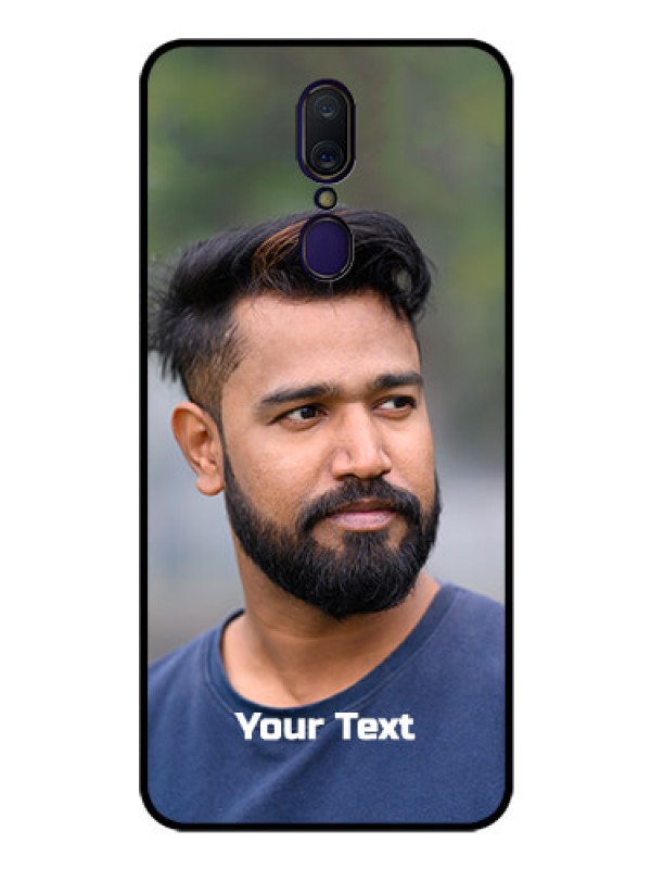 Custom Oppo F11 Glass Mobile Cover: Photo with Text