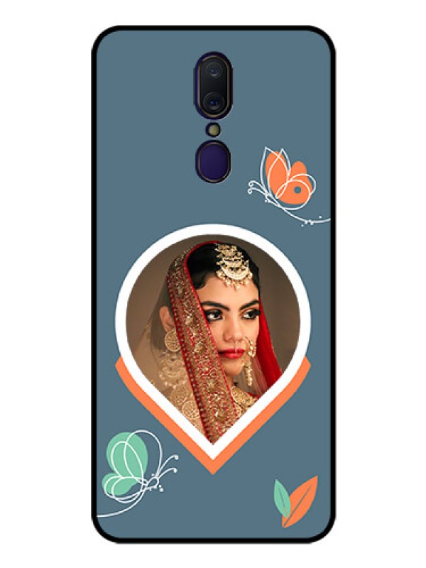 Custom Oppo F11 Custom Glass Mobile Case - Droplet Butterflies Design