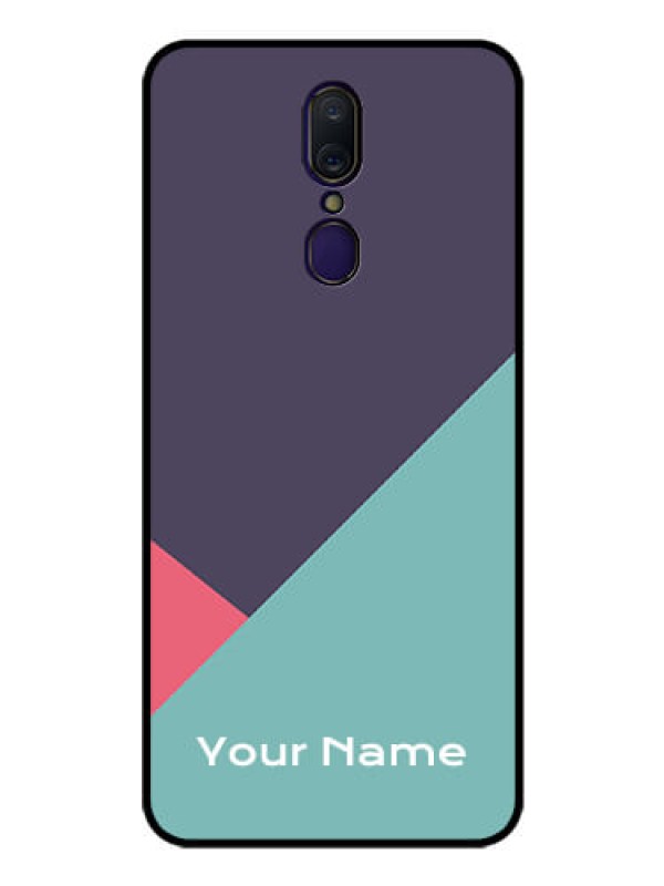 Custom Oppo F11 Custom Glass Mobile Case - Tri Color abstract Design