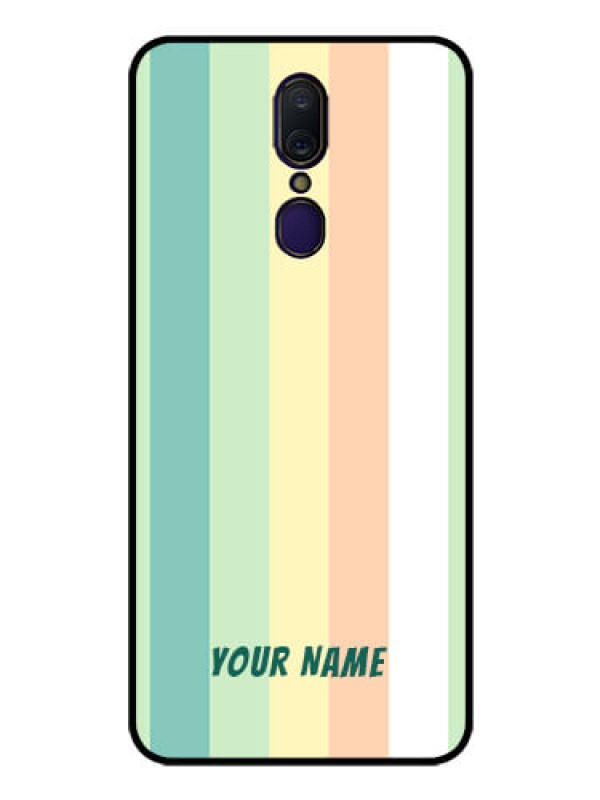 Custom Oppo F11 Photo Printing on Glass Case - Multi-colour Stripes Design