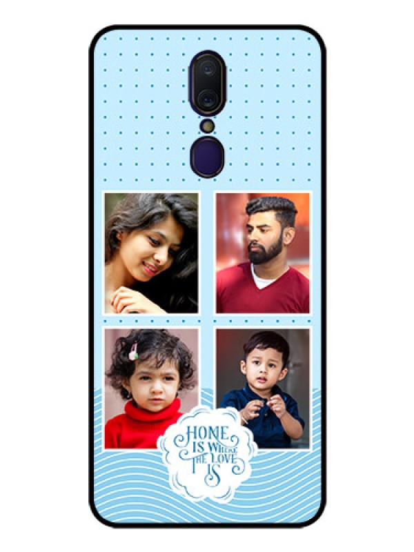 Custom Oppo F11 Custom Glass Phone Case - Cute love quote with 4 pic upload Design