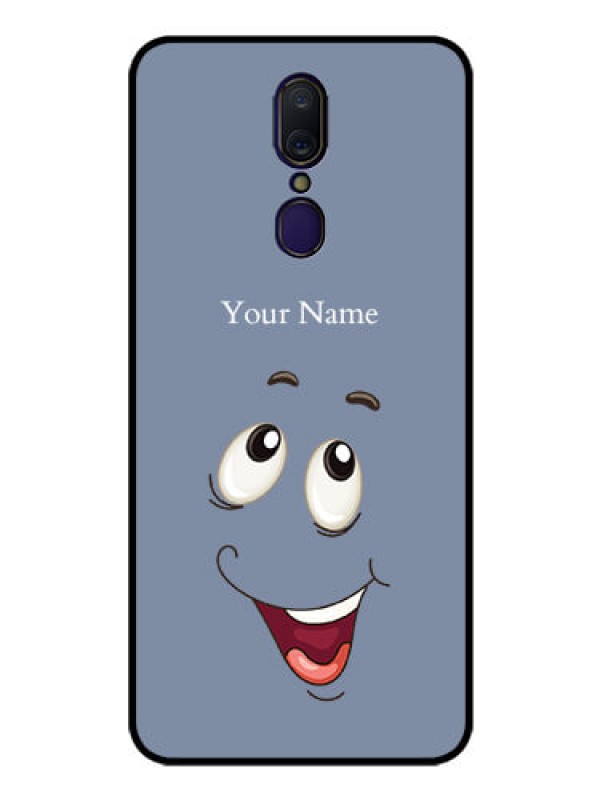 Custom Oppo F11 Photo Printing on Glass Case - Laughing Cartoon Face Design