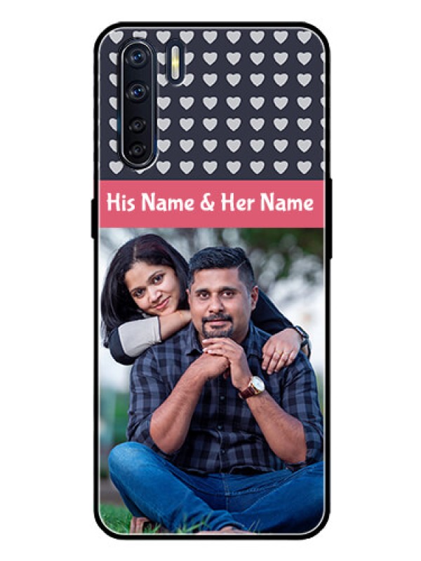 Custom Oppo F15 Custom Glass Mobile Case  - Love Symbols Design