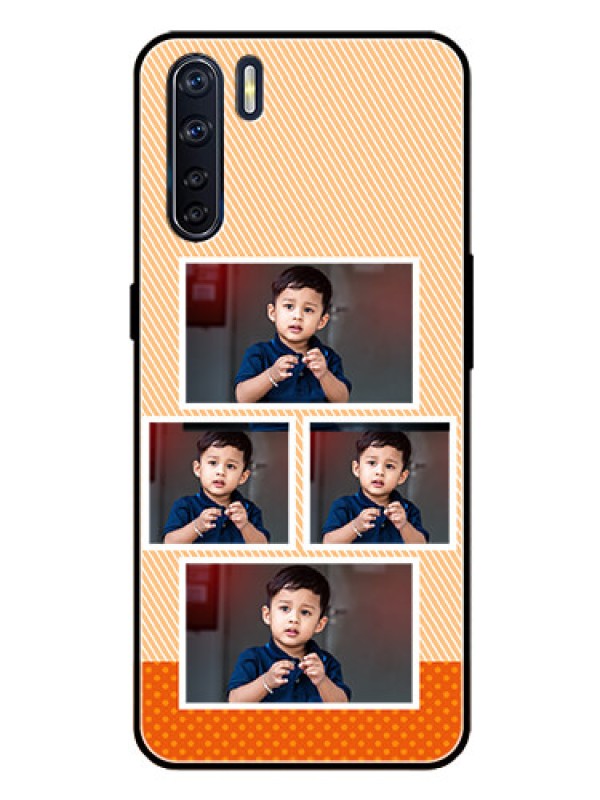 Custom Oppo F15 Photo Printing on Glass Case  - Bulk Photos Upload Design