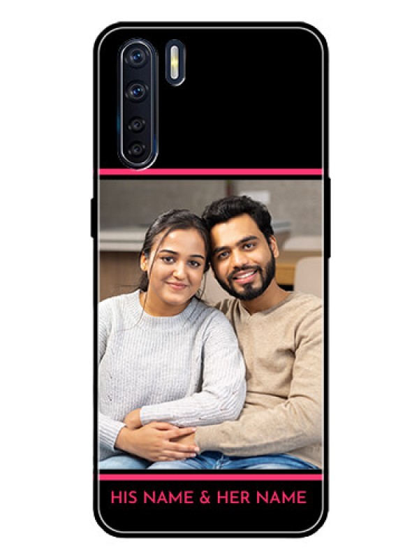 Custom Oppo F15 Custom Glass Mobile Case  - with Add Text Design