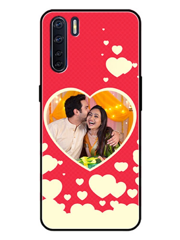 Custom Oppo F15 Custom Glass Mobile Case  - Love Symbols Phone Cover Design