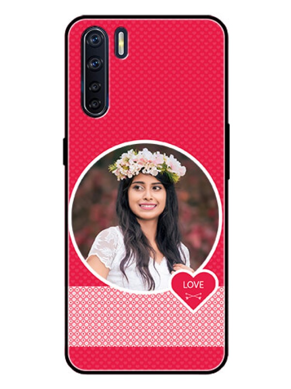 Custom Oppo F15 Personalised Glass Phone Case  - Pink Pattern Design