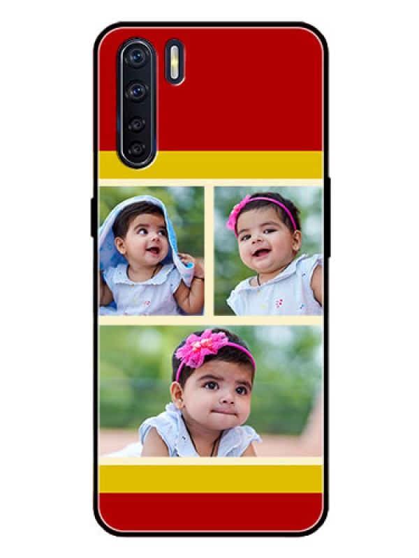 Custom Oppo F15 Custom Glass Mobile Case  - Multiple Pic Upload Design
