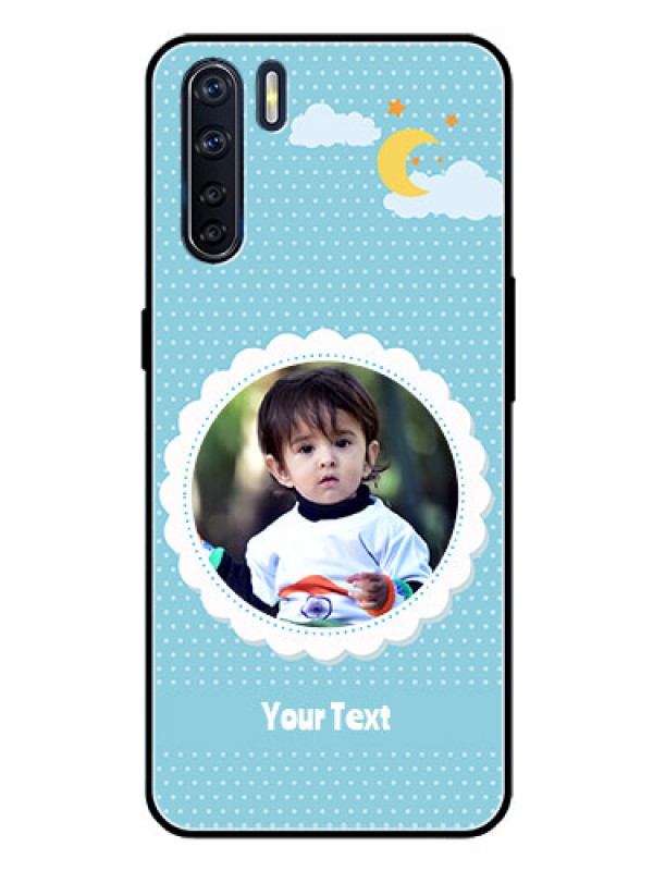 Custom Oppo F15 Personalised Glass Phone Case  - Violet Pattern Design
