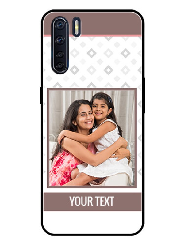 Custom Oppo F15 Photo Printing on Glass Case  - Simple Diamond Design