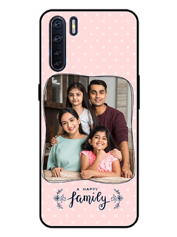 Custom Oppo F15 Custom Glass Phone Case  - Family with Dots Design