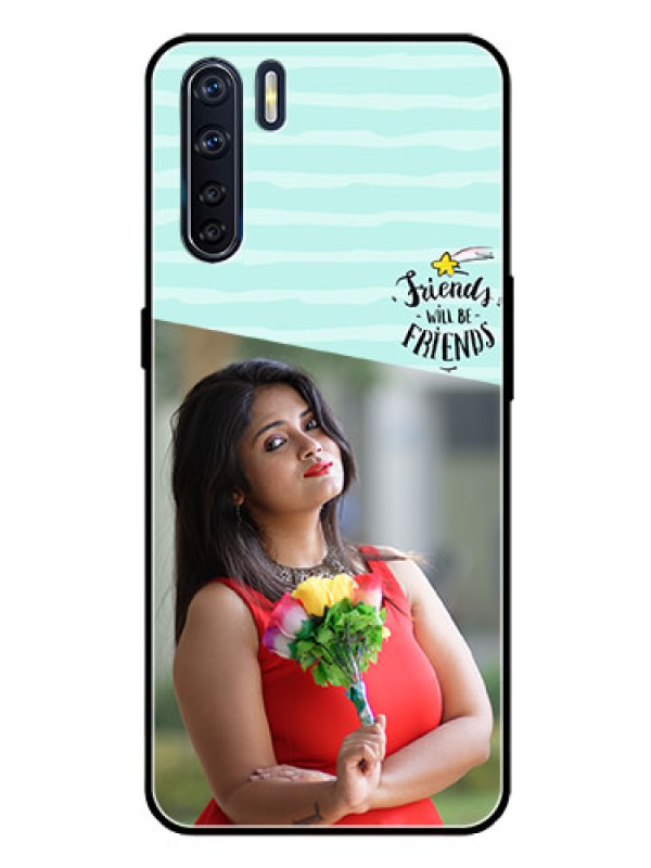 Custom Oppo F15 Custom Glass Phone Case  - Friends Picture Icon Design