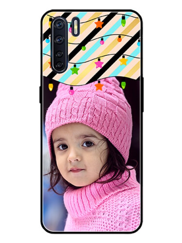 Custom Oppo F15 Custom Glass Mobile Case  - Lights Hanging Design