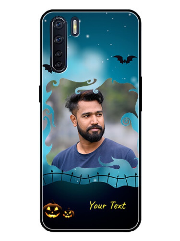 Custom Oppo F15 Custom Glass Phone Case  - Halloween frame design