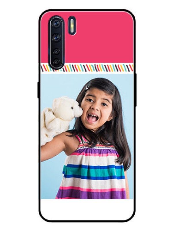 Custom Oppo F15 Personalized Glass Phone Case  - Line art design