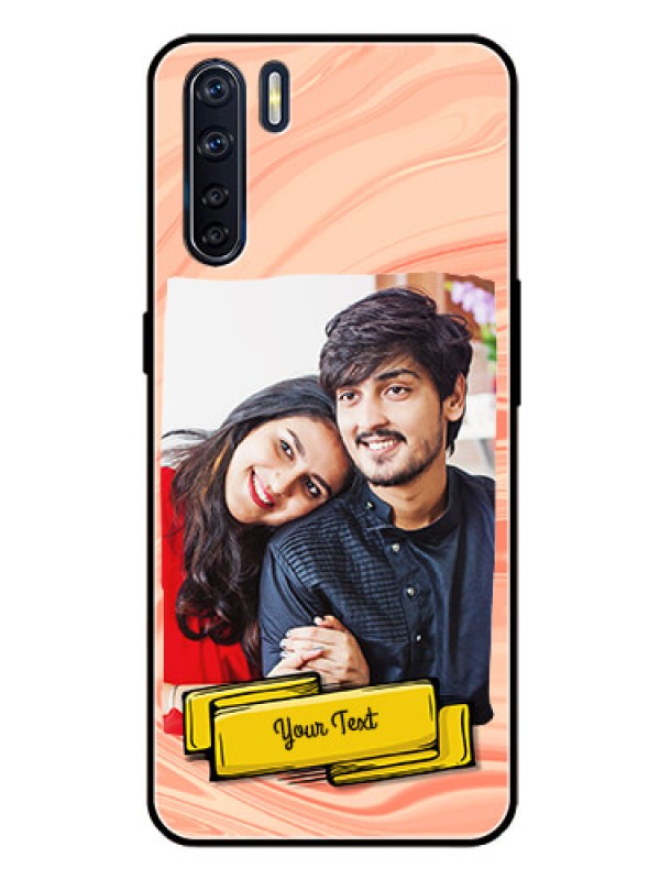 Custom Oppo F15 Personalized Glass Phone Case  - Marble Texture Design