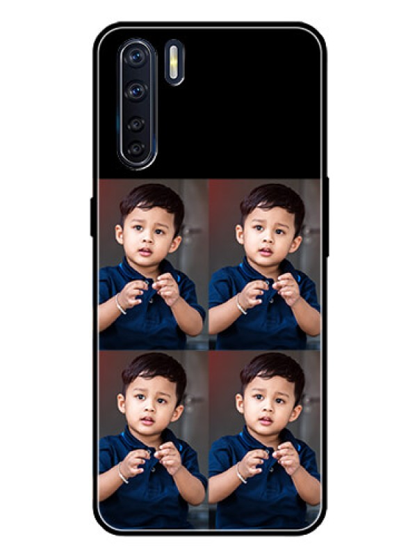 Custom Oppo F15 4 Image Holder on Glass Mobile Cover