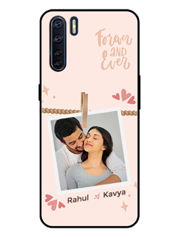 Custom Oppo F15 Custom Glass Phone Case - Forever and ever love Design