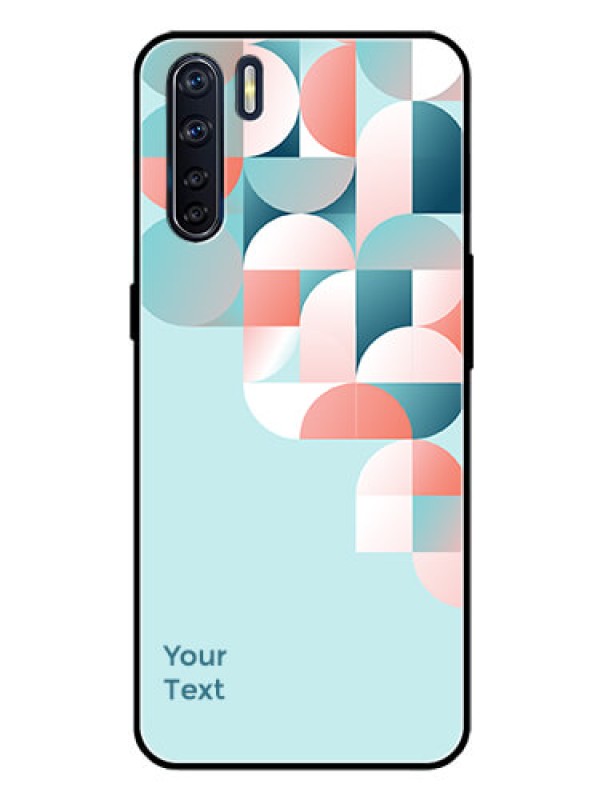 Custom Oppo F15 Custom Glass Phone Case - Stylish Semi-circle Pattern Design