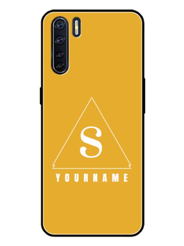 Custom Oppo F15 Personalized Glass Phone Case - simple triangle Design