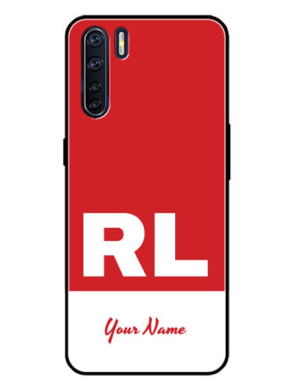 Custom Oppo F15 Personalized Glass Phone Case - dual tone custom text Design