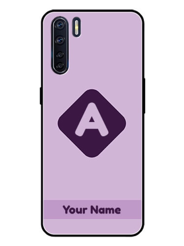 Custom Oppo F15 Custom Glass Mobile Case - Custom Letter in curved badge Design
