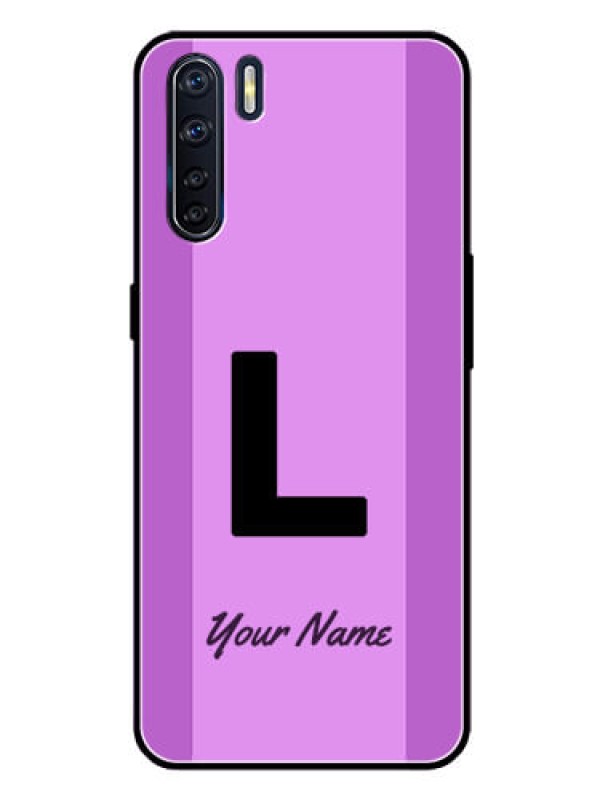 Custom Oppo F15 Custom Glass Phone Case - Tricolor custom text Design