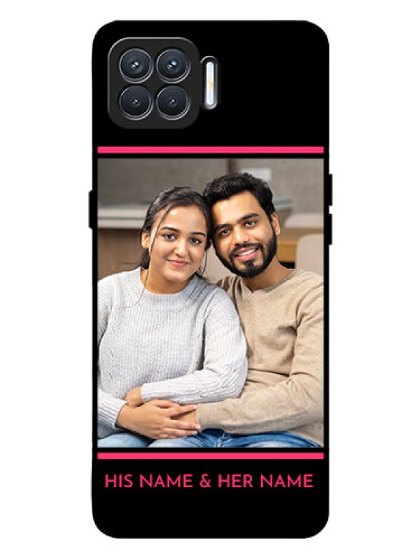 Custom Oppo F17 Custom Glass Mobile Case  - with Add Text Design