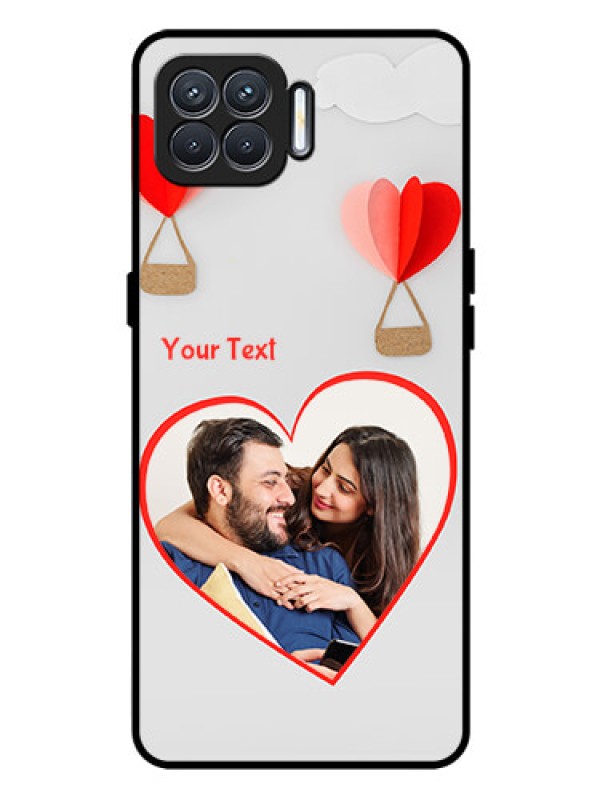 Custom Oppo F17 Custom Glass Mobile Case  - Parachute Love Design