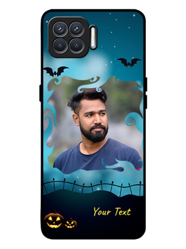 Custom Oppo F17 Custom Glass Phone Case  - Halloween frame design