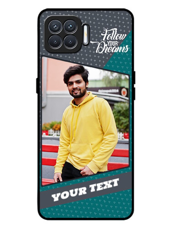 Custom Oppo F17 Personalized Glass Phone Case  - Background Pattern Design with Quote