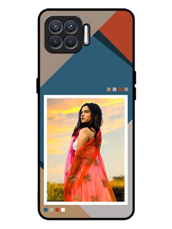 Custom Oppo F17 Personalized Glass Phone Case - Retro color pallet Design
