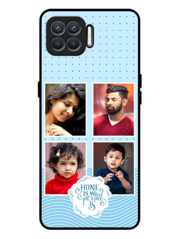 Custom Oppo F17 Custom Glass Phone Case - Cute love quote with 4 pic upload Design