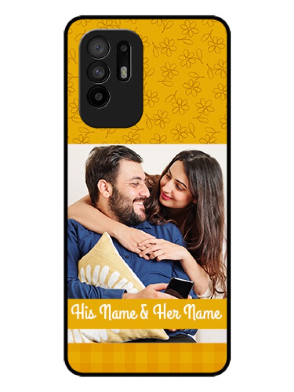 Custom Oppo F19 Pro Plus 5G Custom Glass Mobile Case - Yellow Floral Design
