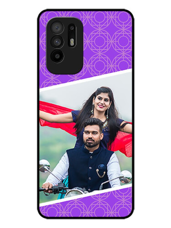 Custom Oppo F19 Pro Plus 5G Custom Glass Phone Case - Violet Pattern Design