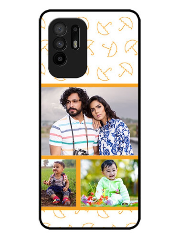 Custom Oppo F19 Pro Plus 5G Custom Glass Mobile Case - Yellow Pattern Design