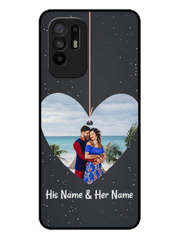 Custom Oppo F19 Pro Plus 5G Custom Glass Phone Case - Hanging Heart Design