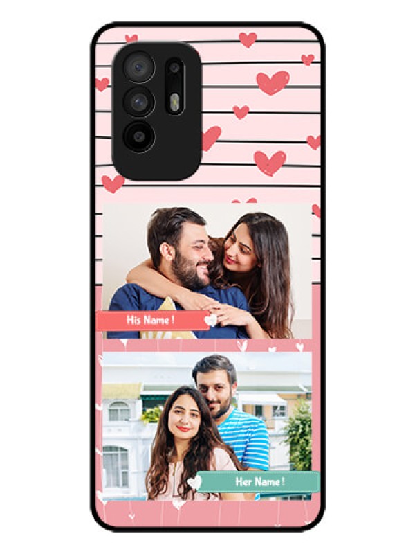 Custom Oppo F19 Pro Plus 5G Custom Glass Mobile Case - Photo with Heart Design