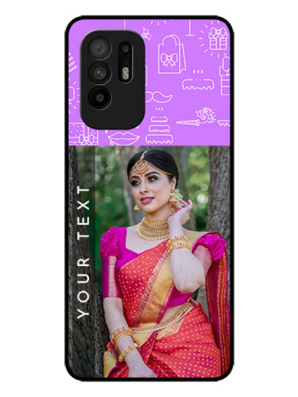 Custom Oppo F19 Pro Plus 5G Custom Glass Mobile Case - Birthday Icons Design